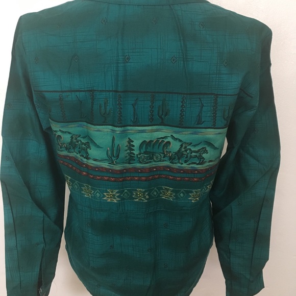 New Covered Wagons Cactus Green Shirt Sz S - Picture 2 of 5